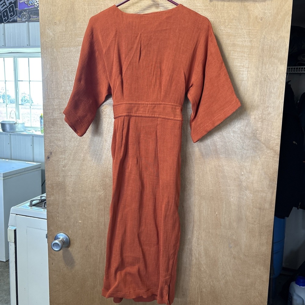 Closet London Burnt Orange Back Zipper With Tie Dress Size 6